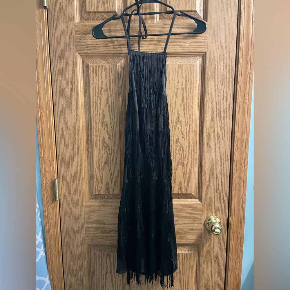 Halloween Flapper 1920s dress or costume black large.